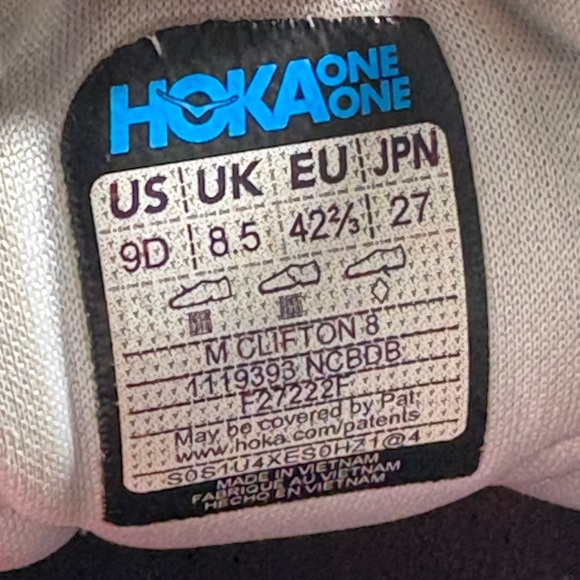 Hoka One Clifton 8 Multicolor shoes men’s size 9 - Picture 8 of 8